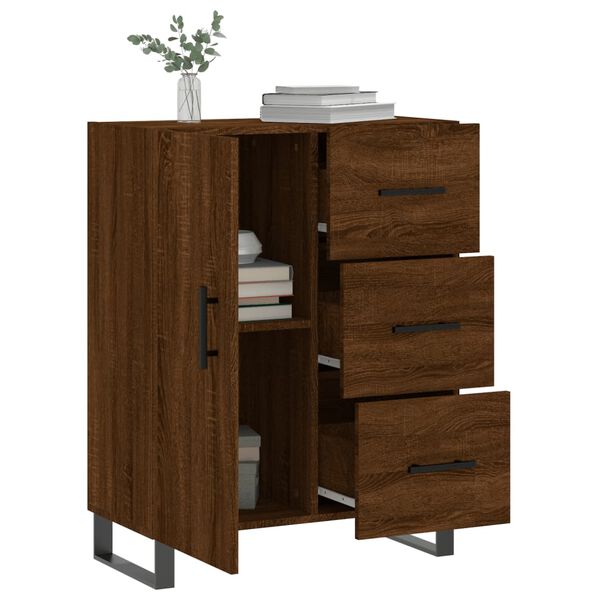 vidaXL Buffet ch&ecirc;ne marron 69,5x34x90 cm bois d'ing&eacute;nierie