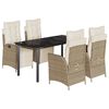 vidaXL Ensemble &agrave; manger de jardin avec coussins 5pcs Beige poly rotin