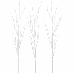 vidaXL Branche de cuivre LED de d&eacute;coration de No&euml;l 3 pc Blanc 62 cm