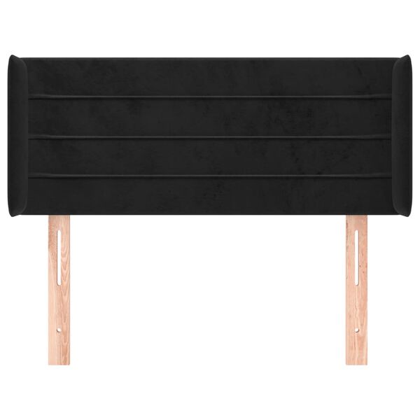 vidaXL T&ecirc;te de lit avec oreilles Noir 103x16x78/88 cm Velours