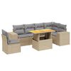 vidaXL Salon de jardin avec coussins 7 pcs beige r&eacute;sine tress&eacute;e