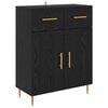 vidaXL Buffet Ch&ecirc;ne noir 69,5 x 34 x 90 cm Bois d'ing&eacute;nierie