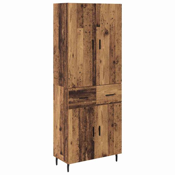 vidaXL Haut Armoire 2 pcs Bois Ancien Bois Agglom&eacute;r&eacute; et Verre