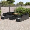 vidaXL Ensemble de canap&eacute; de jardin avec coussin 11 pcs Noir polyrotin