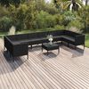 vidaXL Salon de jardin 11 pcs avec coussins R&eacute;sine tress&eacute;e Noir