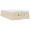 vidaXL Cadre de lit ottoman avec matelas cr&egrave;me 120x200cm tissu