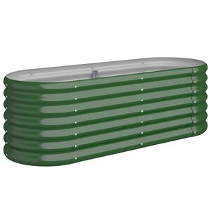 vidaXL Lit sur&eacute;lev&eacute; de jardin Acier galvanis&eacute; 114x40x36 cm Vert