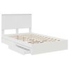 vidaXL Lit de Rangement Blanc 120 x 190 cm Bois d'ing&eacute;nierie