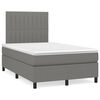 vidaXL Sommier &agrave; lattes de lit avec matelas gris fonc&eacute; 120x190cm tissu