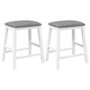 vidaXL Chaises de bar avec coussins 2 pcs blanc bois massif d'h&eacute;v&eacute;a