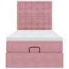 vidaXL Cadre de lit ottoman avec matelas rose 100x200 cm velours