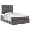 VidaXL Cadre de lit ottoman avec matelas gris 120x190 cm similicuir