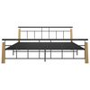 vidaXL Cadre de lit sans matelas m&eacute;tal bois de ch&ecirc;ne massif 200x200 cm