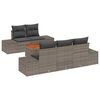 vidaXL Ensemble de canap&eacute; de jardin 6 pc Gris polyrotin