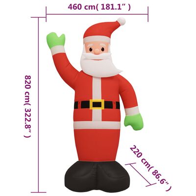 vidaXL Père Noël gonflable avec LED 820 cm