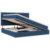 vidaXL Lit avec rangement et matelas Bleu 200 x 200 cm tissu