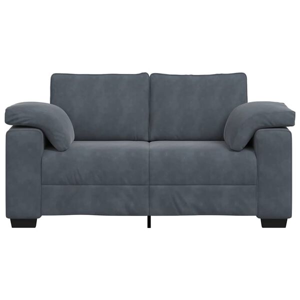 vidaXL Canap&eacute; causeuse gris fonc&eacute; 120 cm velours