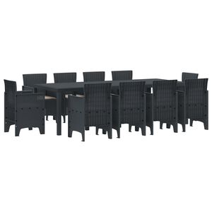 vidaXL Ensemble de salle &agrave; manger pour jardin 11 pcs Anthracite