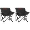 vidaXL Chaise de camping avec poche pliable lot de 2 noir