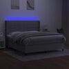 vidaXL Sommier &agrave; lattes de lit matelas LED Gris clair 180x200 cm Tissu