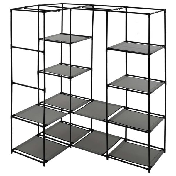 vidaXL Garde-robe d'angle Gris 130 x 87 x 169 cm