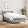 vidaXL Sommier &agrave; lattes de lit avec matelas Gris clair 90x200 cm Tissu