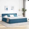 vidaXL Lit de Rangement avec matelas Bleu fonc&eacute; 200 x 200 cm Velours