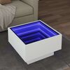 vidaXL Table basse avec LED blanc 50x50x30 cm bois d'ing&eacute;nierie