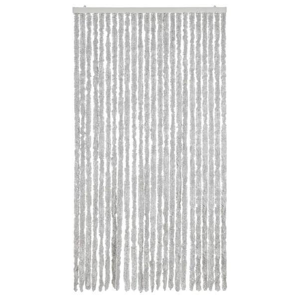 vidaXL Rideau anti-mouches gris 100x200 cm chenille