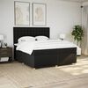 vidaXL Sommier &agrave; lattes de lit avec matelas Noir 200x200 cm Tissu