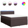 vidaXL Sommier &agrave; lattes de lit avec matelas Marron fonc&eacute; 140x190 cm