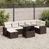 vidaXL Salon de jardin 8 pcs avec coussins marron r&eacute;sine tress&eacute;e