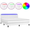 vidaXL Sommier &agrave; lattes de lit avec matelas et LED Blanc 160x200 cm