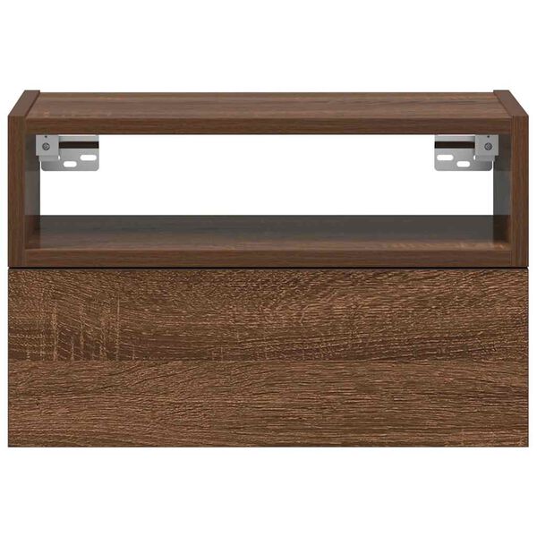 vidaXL Tables de chevet murales 2 pcs Ch&ecirc;ne marron 45x26x28,5 cm