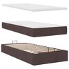 vidaXL Cadre de lit ottoman avec matelas marron fonc&eacute; 90x190 cm tissu