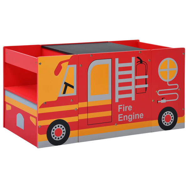 vidaXL Jeu de table et chaises d'enfants 3 pcs Camion de pompiers Bois