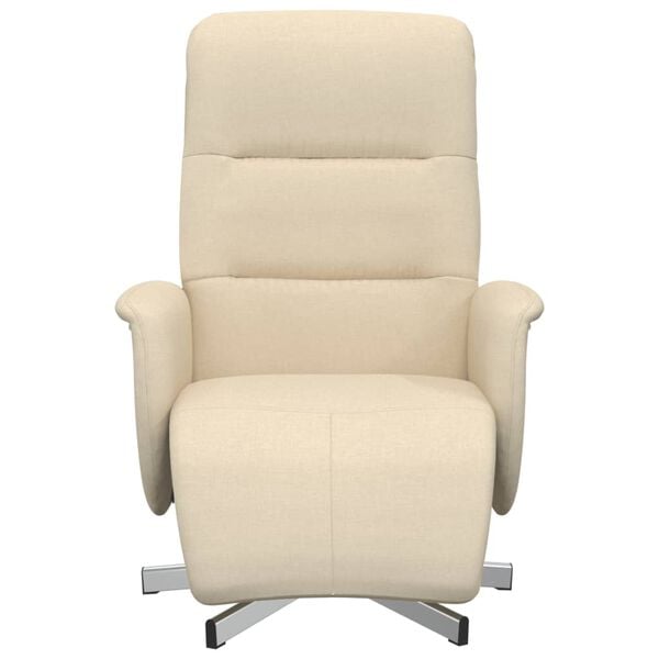 vidaXL Fauteuil inclinable avec repose-pied crème tissu