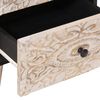 vidaXL Cabinet de chevet Blanc 40 x 33,5 x 46 cm Bois de mangue massif