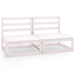 vidaXL Canap&eacute; &agrave; 2 places de jardin Blanc Bois de pin solide