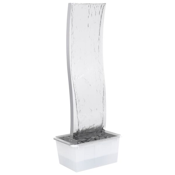 vidaXL Fontaine de jardin avec pompe Acier inoxydable 130 cm Courbé