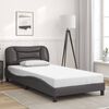 vidaXL Cadre de lit avec LED sans matelas Hvar gris 100x200 cm