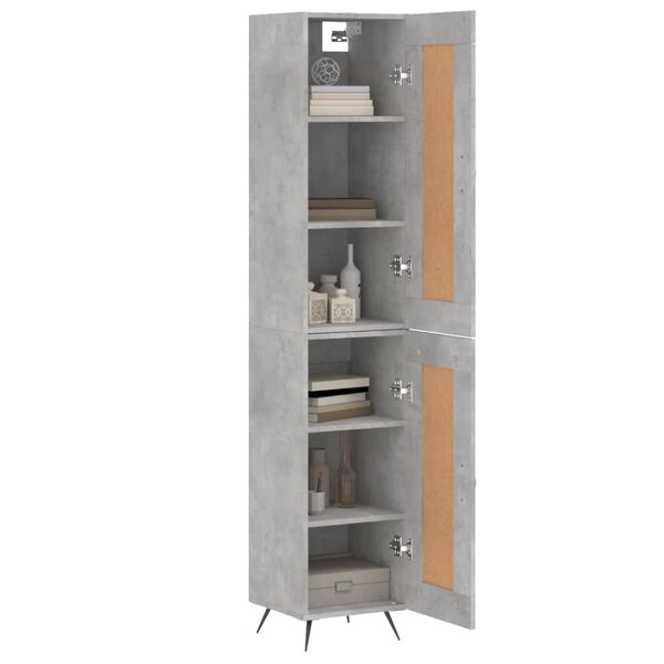 vidaXL Buffet haut Gris b&eacute;ton 34,5x34x180 cm Bois d'ing&eacute;nierie