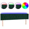 vidaXL T&ecirc;te de lit &agrave; LED Vert fonc&eacute; 183x16x78/88 cm Velours