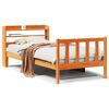 vidaXL Cadre de lit avec t&ecirc;te de lit sans matelas cire marron 75x190cm