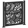 vidaXL Portail de jardin noir 100x100 cm acier conception de vagues
