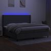 vidaXL Sommier &agrave; lattes de lit matelas LED Gris fonc&eacute; 200x200 cm Tissu