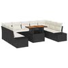 vidaXL Ensemble de canap&eacute; de jardin 10 pc Noir Poly rotin