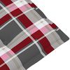 vidaXL Chaises de jardin lot de 2 avec coussins &agrave; carreaux rouge Teck