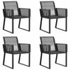 vidaXL Chaises de jardin lot de 4 noir r&eacute;sine tress&eacute;e