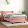 vidaXL Sommier &agrave; lattes de lit avec matelas Rose 90x200 cm Velours